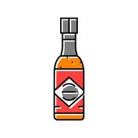 heiß Soße Flasche Farbe Symbol Vektor Illustration