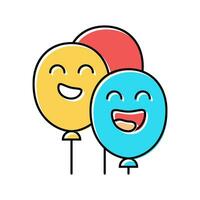 Luftballons Lächeln Charakter Farbe Symbol Vektor Illustration
