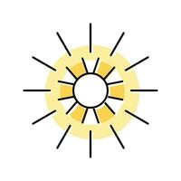 Sonnenlicht Sonne Sommer- Farbe Symbol Vektor Illustration