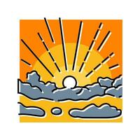 Himmel Sonnenaufgang Sonne Sommer- Sonnenlicht Farbe Symbol Vektor Illustration