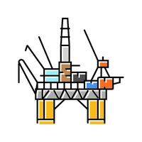 Off-Shore Bohren Petroleum Ingenieur Farbe Symbol Vektor Illustration