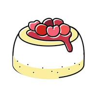 Panna Cotta Süss Essen Farbe Symbol Vektor Illustration