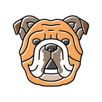 Bulldogge Hund Hündchen Haustier Farbe Symbol Vektor Illustration