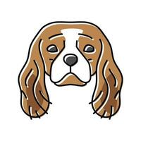 stolt kung charles spaniel hund valp sällskapsdjur Färg ikon vektor illustration