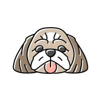 shih tzu hund valp sällskapsdjur Färg ikon vektor illustration