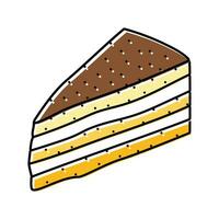 tiramisu skiva ljuv mat Färg ikon vektor illustration