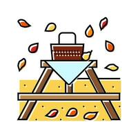 höst picknick säsong Färg ikon vektor illustration