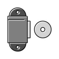 Möbel Magnet Hardware- passend zu Farbe Symbol Vektor Illustration