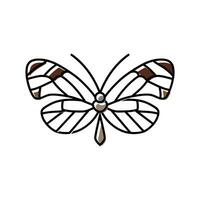 Glasflügel Schmetterling Frühling Farbe Symbol Vektor Illustration