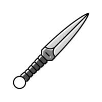 Kunai Waffe Militär- Farbe Symbol Vektor Illustration