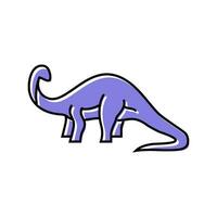 Diplodocus Dinosaurier Tier Farbe Symbol Vektor Illustration