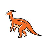 Parasaurolophus Dinosaurier Tier Farbe Symbol Vektor Illustration