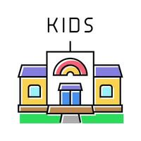 Kindergarten Kind Spaß Farbe Symbol Vektor Illustration