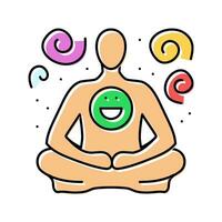 Visualisierung Meditation Yoga Farbe Symbol Vektor Illustration