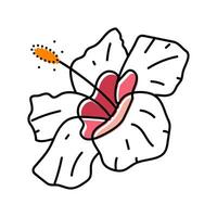 hibiskus blomma vår Färg ikon vektor illustration