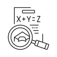 matematik utbildning vetenskap linje ikon vektor illustration