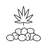 Cannabis Saat Linie Symbol Vektor Illustration