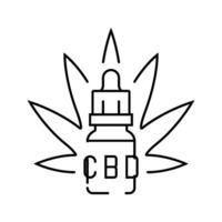 Cannabis Öl Kraut Linie Symbol Vektor Illustration