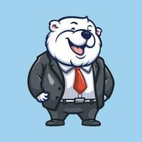 Polar- Bär Boss Karikatur Illustration vektor