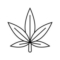 cannabis växt blad ogräs hampa linje ikon vektor illustration