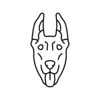 Dobermann Pinscher Hund Hündchen Haustier Linie Symbol Vektor Illustration