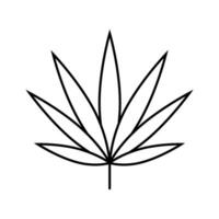 Cannabis Blatt Gras Hanf Linie Symbol Vektor Illustration