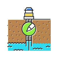 Wasser Ressource Verwaltung Hydrogeologe Farbe Symbol Vektor Illustration