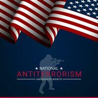 Antiterrorismus Bewusstsein Monat Hintergrund Vektor Illustration