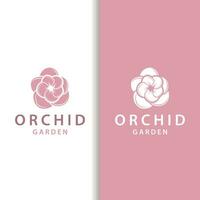 Orchidee Logo einfach luxuriös und elegant Blume Design zum Salon Kosmetika Spa Schönheit vektor