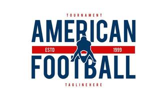 amerikanisch Fußball Spieler Silhouette Logo amerikanisch Fußball Turnier Logo vektor