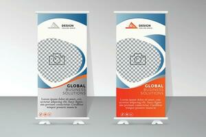 Roll-up-Banner-Template-Design vektor