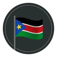 abstrakt söder sudan flagga platt ikon i cirkel isolerat på vit bakgrund vektor