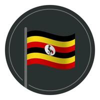 abstrakt Uganda Flagge eben Symbol im Kreis isoliert auf Weiß Hintergrund vektor