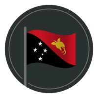 abstrakt Papua Neu Guinea Flagge eben Symbol im Kreis isoliert auf Weiß Hintergrund vektor