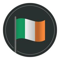 abstrakt irland flagga platt ikon i cirkel isolerat på vit bakgrund vektor