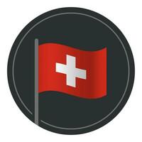 abstrakt schweiz flagga platt ikon i cirkel isolerat på vit bakgrund vektor