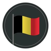 abstrakt Belgien Flagge eben Symbol im Kreis isoliert auf Weiß Hintergrund vektor