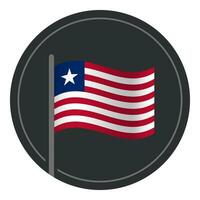 abstrakt Liberia flagga platt ikon i cirkel isolerat på vit bakgrund vektor