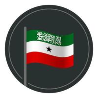 abstrakt somaliland flagga platt ikon i cirkel isolerat på vit bakgrund vektor