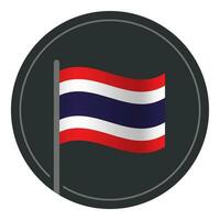 abstrakt Thailand Flagge eben Symbol im Kreis isoliert auf Weiß Hintergrund vektor