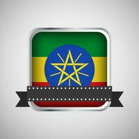 vektor runda baner med etiopien flagga