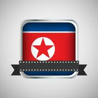 Vektor runden Banner mit Norden Korea Flagge