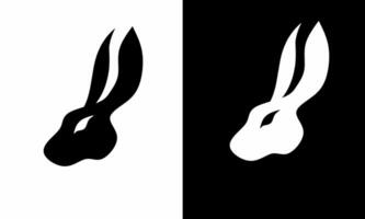 illustration vektor grafik av svart och vit kanin huvud logotyp symbol mall
