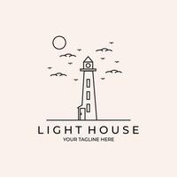 Licht Haus Symbol minimalistisch Linie Kunst Gebäude Design Logo Illustration vektor