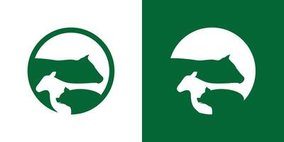 Logo Design Bauernhof Symbol Element im Kreis Vektor Inspiration