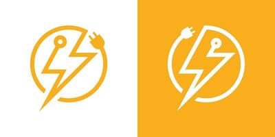 Logo Design Blitz und Kabel elektrisch Symbol Vektor Illustration