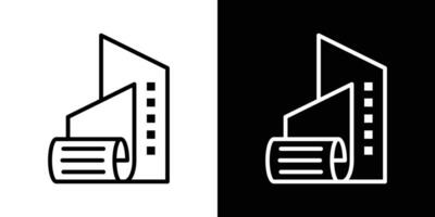 Logo Design Papier und Gebäude Symbol Vektor Inspiration