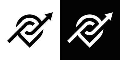 logotyp design punkt Karta och pil ikon vektor inspiration