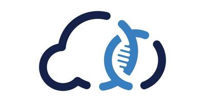 Logo Design Wolke und DNA Symbol Vektor Inspiration