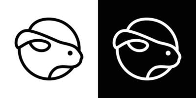 Logo Design Hase und Kreis Symbol Vektor minimalistisch Linie Vektor Illustration